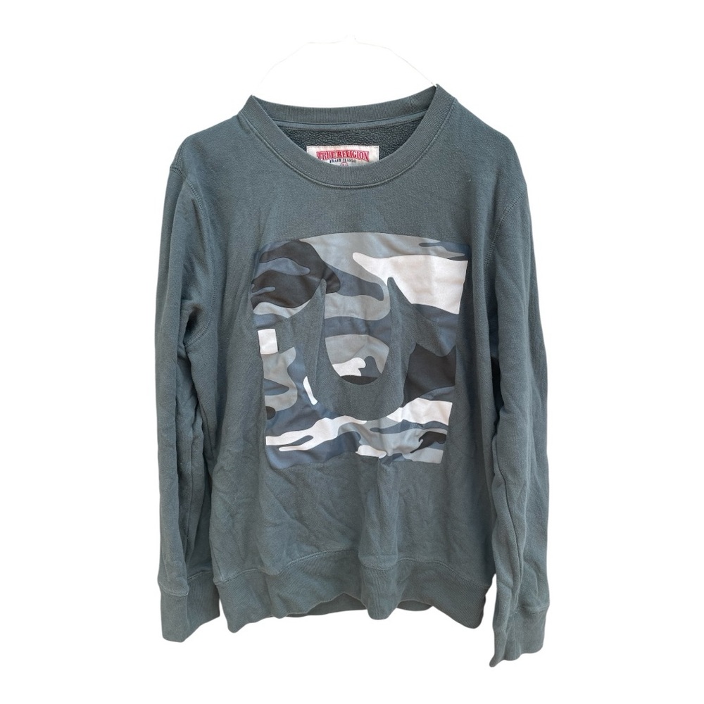 True Religion Camo Logo Crew Pullover